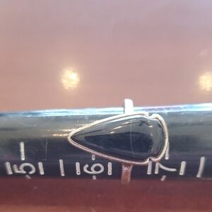 Silver Ring with Black Stone